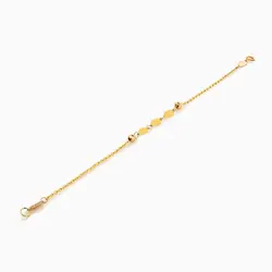 دستبند طلا 18 عیار زنانه زنجیری مدل گوی و پولک کد BL0363