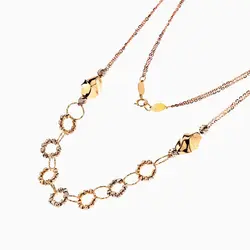 گردنبند طلا 18 عیار زنانه مدل حلقه و گوی کد NL0221