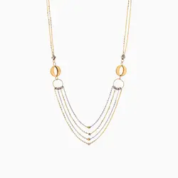 گردنبند طلا 18 عیار زنانه زنجیری مدل حلقه و گوی کد NL0294