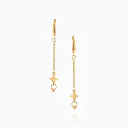 گوشواره طلا 18 عیار زنانه زنجیری مدل لویی ویتون کد ER0203