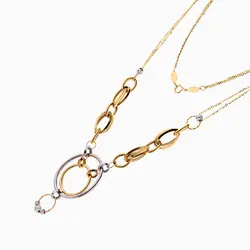 سرویس طلا 18 عیار زنانه زنجیری مدل حلقه و گوی کد ST0200