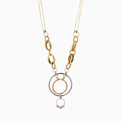 سرویس طلا 18 عیار زنانه زنجیری مدل حلقه و گوی کد ST0200