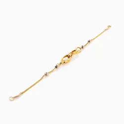 سرویس طلا 18 عیار زنانه زنجیری مدل حلقه و گوی کد ST0200
