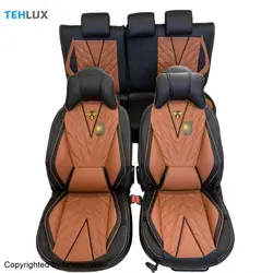 روکش صندلی   چرمی طرح هاچ  مناسب سمند سورن صندلی جدید و سورن پلاس  کد HA36