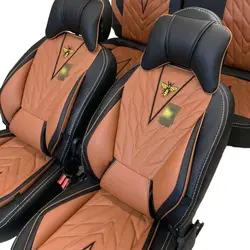 روکش صندلی   چرمی طرح هاچ  مناسب پژو پارس صندلی جدید  کد HA36
