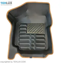 کفپوش پنج بعدی قالبی چرمی دور رنگی   PZ  مناسب انواع پراید  کد  pz9533