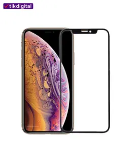 محافظ صفحه نمایش شیشه ای فول کاور آیفون XS تمام چسب
