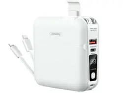 پاور بانک 15000 میلی آمپر و شارژر دیواری ریمکس مدل Infinity All-In-One RPP-20 با کابل متصل