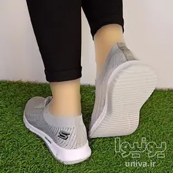 کفش راحتی مدل اسکچرز طوسی روشن