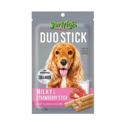 تشویقی سگ طمع شیر و توت فرنگی dou stick jerhigh 50g