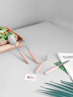چنگال غذا خوری دسته بامبو