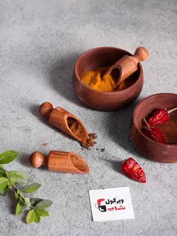 پیمانه ادویه چوبی مدل سرتاس