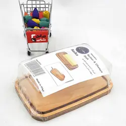 ظرف کره و پنیر خوری چوبی درب دار رایکا