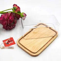 ظرف کره و پنیر خوری چوبی درب دار رایکا