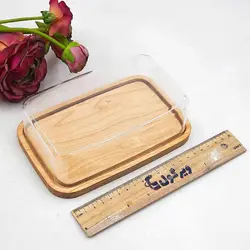 ظرف کره و پنیر خوری چوبی درب دار رایکا