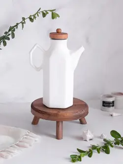 چهارپایه چوبی کوتاه گرد (رایزر آشپزخانه)