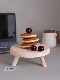 چهارپایه چوبی کوتاه گرد (رایزر آشپزخانه)