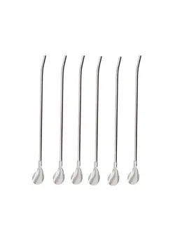 قاشق شربت خوری  نی دار استیل مجموعه 6 عددی