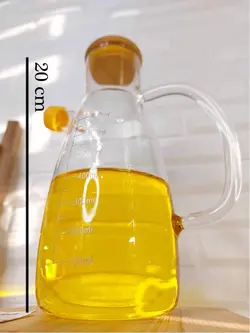 ظرف روغن پیرکس درب بامبو 650 ml