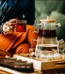 کتری و قوری پیرکس درب چوبی