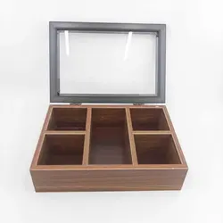 جعبه تی بگ چوبی 5 خانه