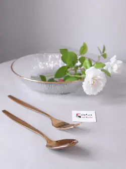 ست قاشق و چنگال طرح دار یونیک طلایی