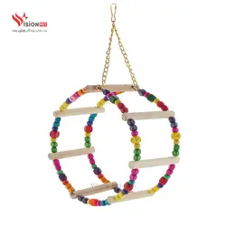چرخ و فلک پرنده اسباب بازی چوبی طوطی - سایز کوچک