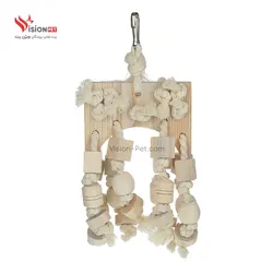 اسباب بازی چوبی پرنده - بدون رنگ - بازی چوبی طوطی کد 2096
