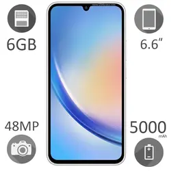 گوشی موبایل سامسونگ مدل  Galaxy A34 ظرفیت 128 گیگابایت رم 6 گیگ دو سیم کارت 5G