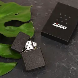 فندک Zippo اورجینال مشکی آسفالتی با قابلیت حک اسم