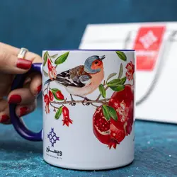 ماگ ‏پرنده ‏و ‏انار ‏با ‏بارکد