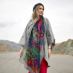 شال طرح پرگار وجود(دودی)