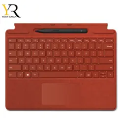 کیبورد سیگنیچر همراه با اسلیم پن ۲ مناسب سرفیس پرو ۸ / x رنگ Poppy red