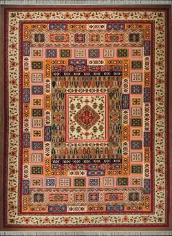 گلیم فرش طرح گبه مدل باغستان