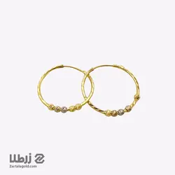گوشواره حلقه ای طلا تراشدار 5 گوی کد E3871
