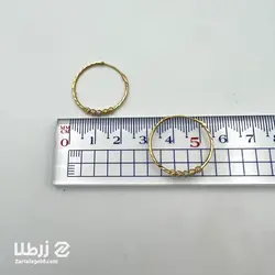 گوشواره حلقه ای طلا تراشدار 5 گوی کد E3871