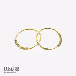 گوشواره حلقه ای طلا تراش 7 گوی کد E3868