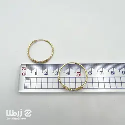 گوشواره حلقه ای طلا تراش 7 گوی کد E3868