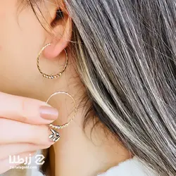 گوشواره حلقه ای طلا تراش 7 گوی کد E3868