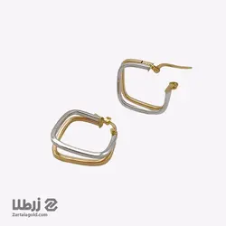 گوشواره حلقه ای طلا با آویز گل کد E3864