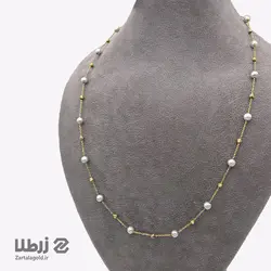 گردنبند طلا طرح گوی و صدف کد N1032