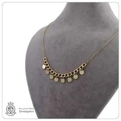 گردنبند زنجیر و کارتیه پولک دار عرض 0.5