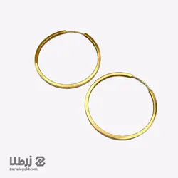 گوشواره حلقه ای طلا مقطع مکعبی سایز بزرگ کد 3867