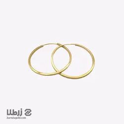 گوشواره حلقه ای طلا مقطع مکعبی سایز بزرگ کد 3867
