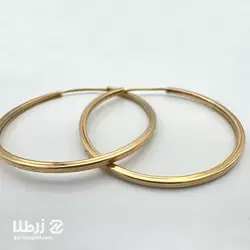 گوشواره حلقه ای طلا مقطع مکعبی سایز بزرگ کد 3867