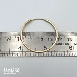گوشواره حلقه ای طلا مقطع مکعبی سایز بزرگ کد 3867