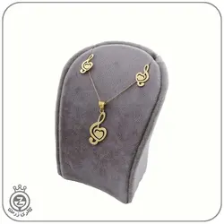 نیم ست طلا طرح نت موسیقی 2