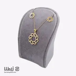 نیم ست طلا طرح حلقه برگ کد NS455