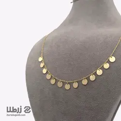 گردنبند طلا طرح پولک تو پر کد N1018