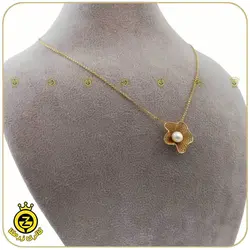 نیم ست طلا طرح گل سه بعدی با مروارید - خرید آنلاین طلا 11,515,000&nbsp;تومان